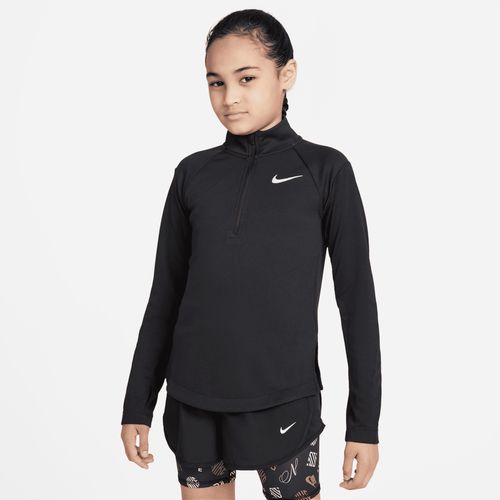 Nike Dri-FIT Langarm-Laufoberteil für ältere Kinder (Mädchen) - Schwarz