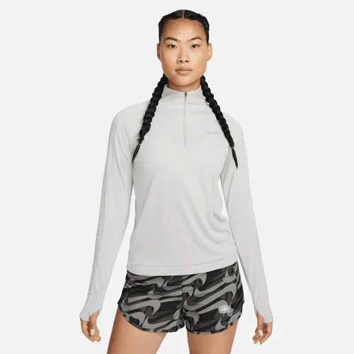 Nike Dri-FIT Pacer Damen-Pullover mit Viertelreißverschluss - Grau