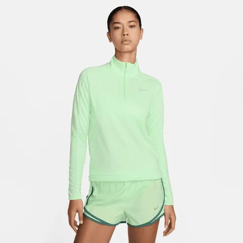 Nike Dri-FIT Pacer Damen-Pullover mit Viertelreißverschluss - Grün