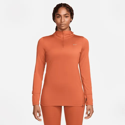 Nike Dri-FIT Swift Element UV Damen-Laufjacke mit Kapuze - Orange