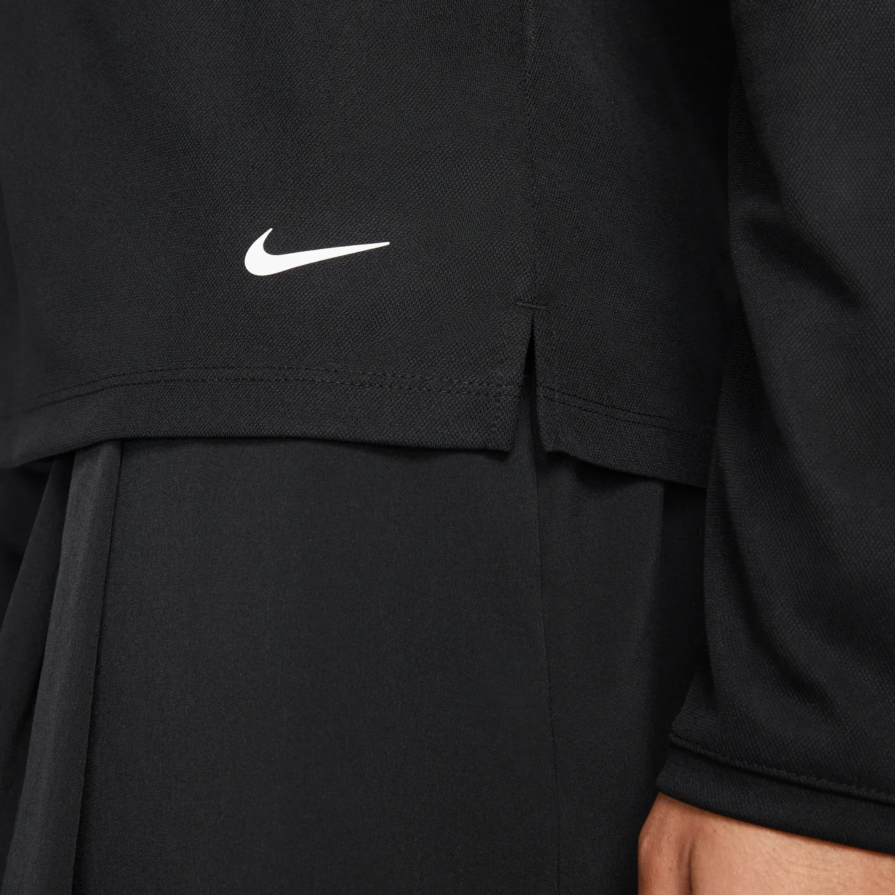 Nike Dri-FIT Victory Longsleeve-Golf-Poloshirt für Damen - Schwarz