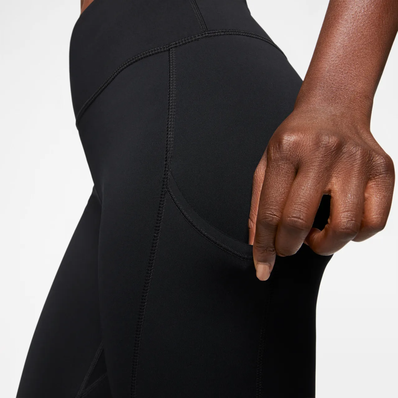 Nike Epic Luxe Leggings mit halbhohem Bund und Tasche für Damen - Schwarz