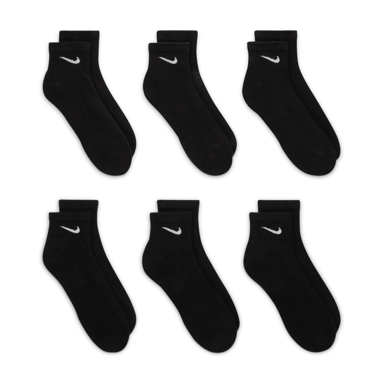 Nike Everyday Cushioned Trainings-Knöchelsocken (6 Paar) - Schwarz