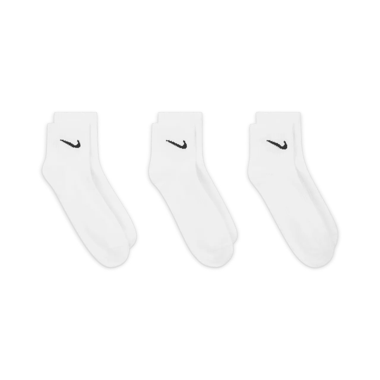 Nike Everyday Lightweight Trainings-Knöchelsocken (3 Paar) - Weiß