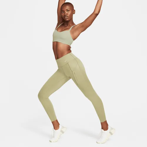 Nike Go 7/8-Leggings mit starkem Halt, mittelhohem Bund und Taschen für Damen - Braun