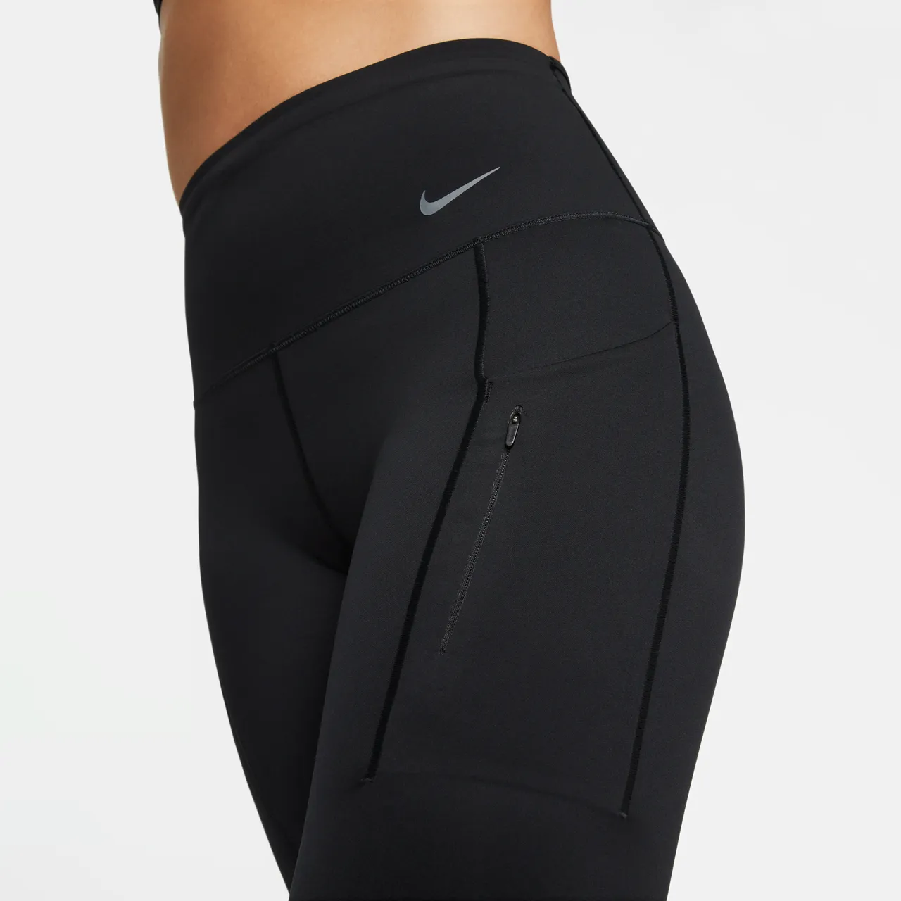 Nike Go 7/8-Leggings mit Taschen, starkem Halt und hohem Bund für Damen - Schwarz