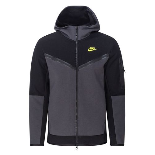 Nike Hoodie NSW Tech Fleece FZ - Schwarz/Grau/Neon