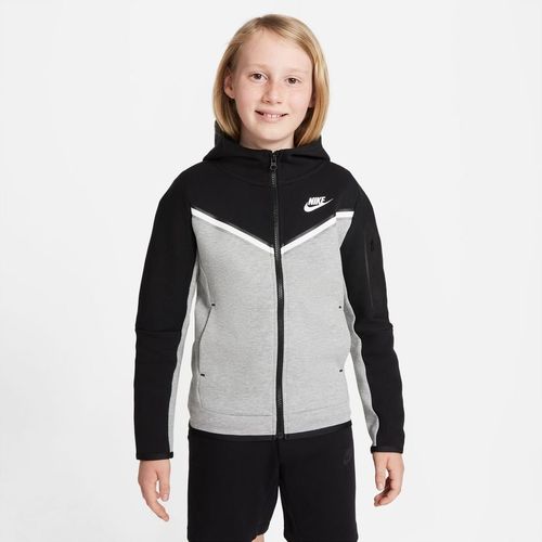 Nike Hoodie NSW Tech Fleece - Schwarz/Grau/Weiß Kinder
