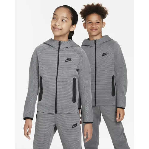 Nike Hoodie NSW Tech Fleece Winterized FZ - Smoke Grau/Schwarz Kinder