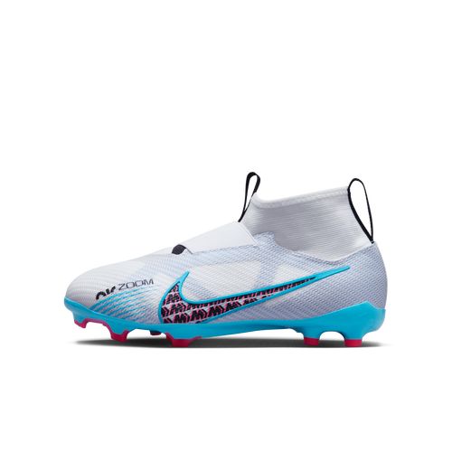 Nike Jr. Zoom Mercurial Superfly 9 Pro FG Fußballschuh für normalen Rasen für jüngere/ältere Kinder - Weiß