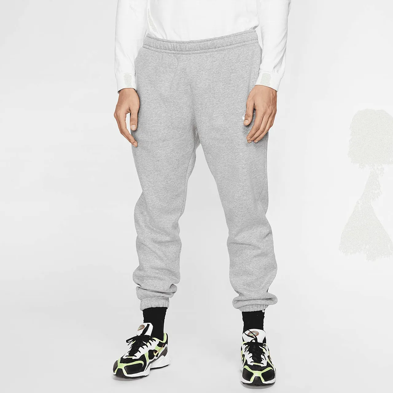 Nike Nsw Club Fleece Pants, Dk Grey Heather/matte Silber/weiß S