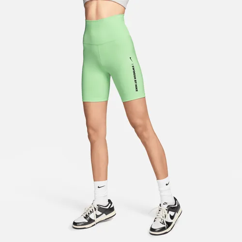 Nike One Bike-Shorts mit hohem Bund für Damen (ca. 18 cm) - Grün