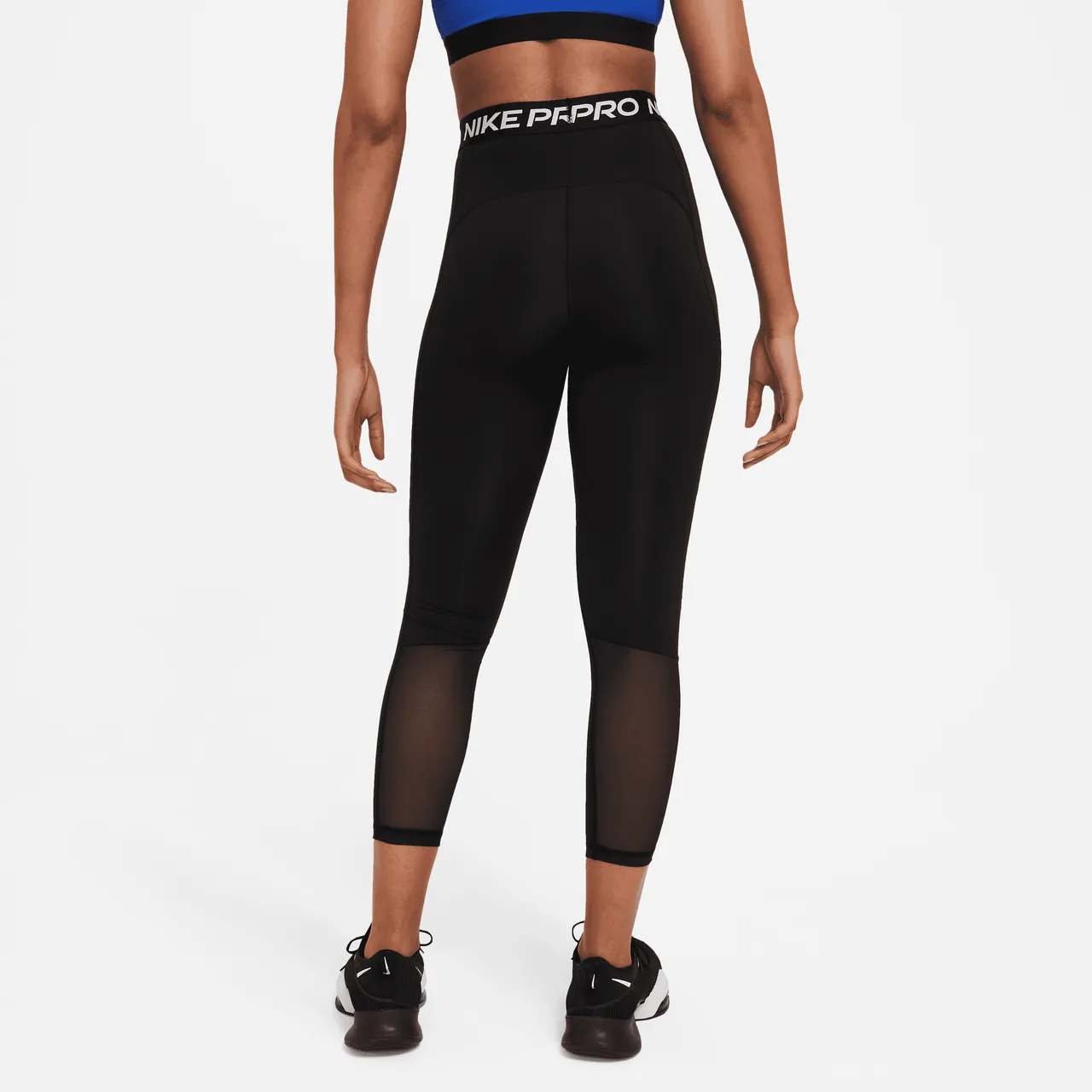 Nike Pro 365 7/8-Leggings mit hohem Taillenbund und Mesh-Einsatz für Damen - Schwarz