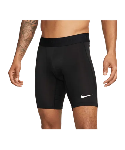 Nike Pro Long Short Schwarz Weiss F010