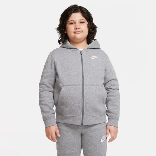 Nike Sportswear Club Fleece Hoodie mit durchgehendem Reißverschluss für ältere Kinder (Jungen) (erweiterte Größe) - Grau