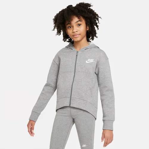 Nike Sportswear Club Fleece Hoodie mit durchgehendem Reißverschluss für ältere Kinder (Mädchen) - Grau
