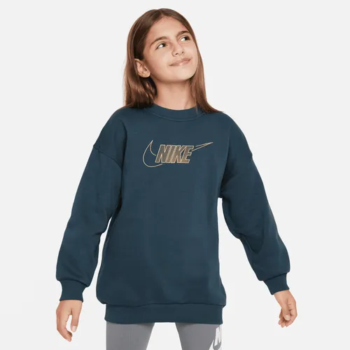 Nike Sportswear Club Fleece Sweatshirt mit Rundhalsausschnitt für ältere Kinder (Mädchen) - Grün
