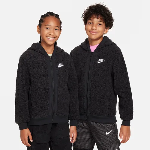 Nike Sportswear Club Fleece winterfester Hoodie mit durchgehendem Reißverschluss für ältere Kinder - Schwarz