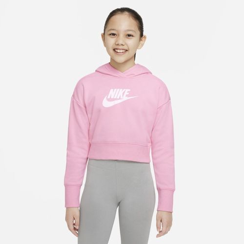 Nike Sportswear Club French Terry-Hoodie im Crop-Design für ältere Kinder (Mädchen) - Pink