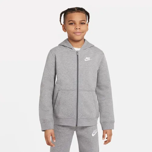 Nike Sportswear Club Hoodie mit durchgehendem Reißverschluss für ältere Kinder - Grau