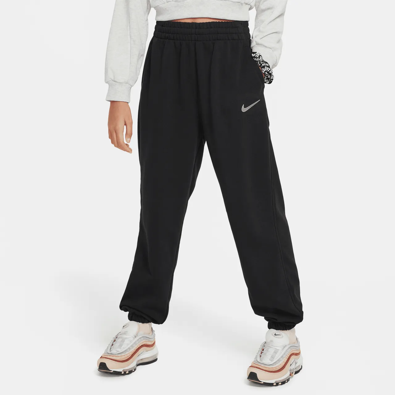 Nike Sportswear Dri-FIT weite Fleece-Jogger für ältere Kinder (Mädchen) - Schwarz