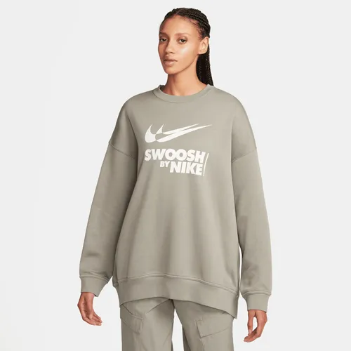 Nike Sportswear extragroßes Fleece-Sweatshirt mit Rundhalsausschnitt für Damen - Grau