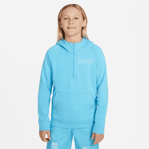 Nike Sportswear FC Barcelona Hoodie mit Halbreißverschluss für ältere Kinder - Blau