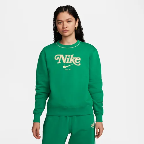 Nike Sportswear Fleece-Sweatshirt mit Rundhalsausschnitt für Damen - Grün