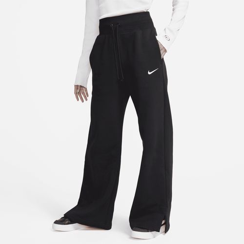 Nike Sportswear Phoenix Fleece Damen-Trainingshose mit hohem Taillenbund und weitem Bein - Schwarz