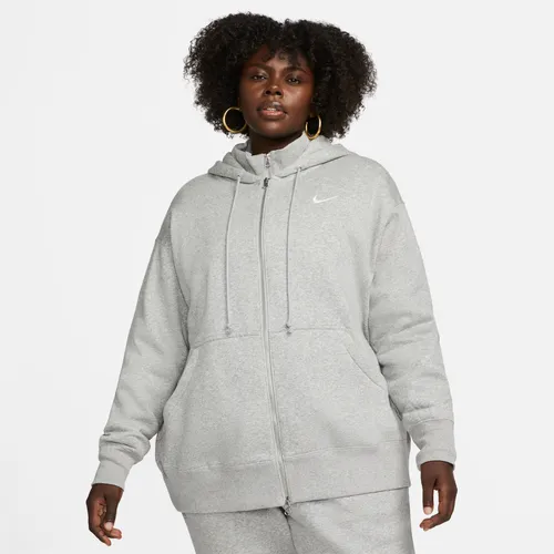 Nike Sportswear Phoenix Fleece Oversize-Damen-Hoodie mit durchgehendem Reißverschluss - Grau