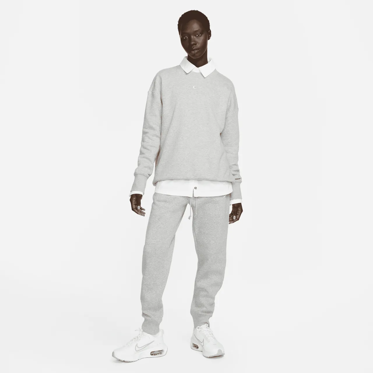 Nike Sportswear Phoenix Fleece Oversize-Damen-Sweatshirt mit Rundhalsausschnitt - Grau