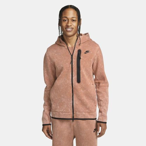 Nike Sportswear Tech Fleece Hoodie im Washed-Look mit durchgehendem Reißverschluss für Herren - Braun