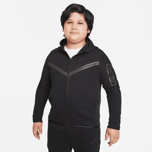 Nike Sportswear Tech Fleece Hoodie mit durchgehendem Reißverschluss für ältere Kinder (Jungen) (erweiterte Größe) - Schwarz