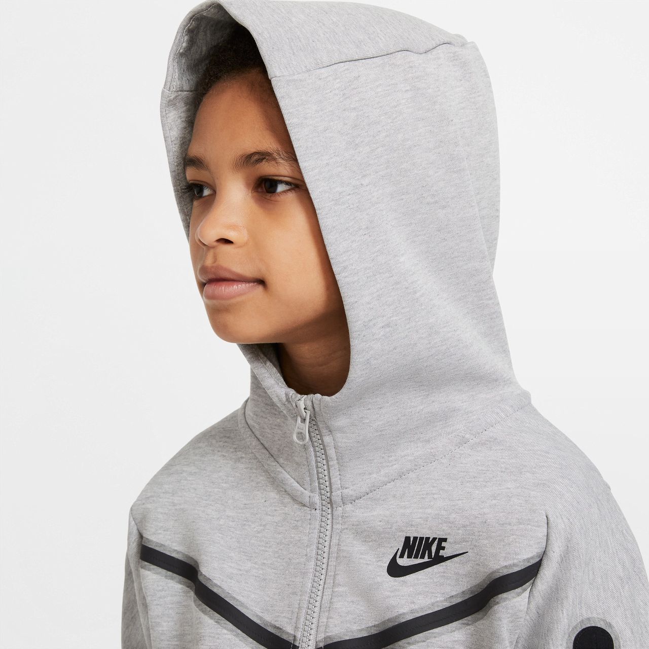 Nike Sportswear Tech Fleece Hoodie mit durchgehendem Reißverschluss für ältere Kinder (Jungen) - Grau