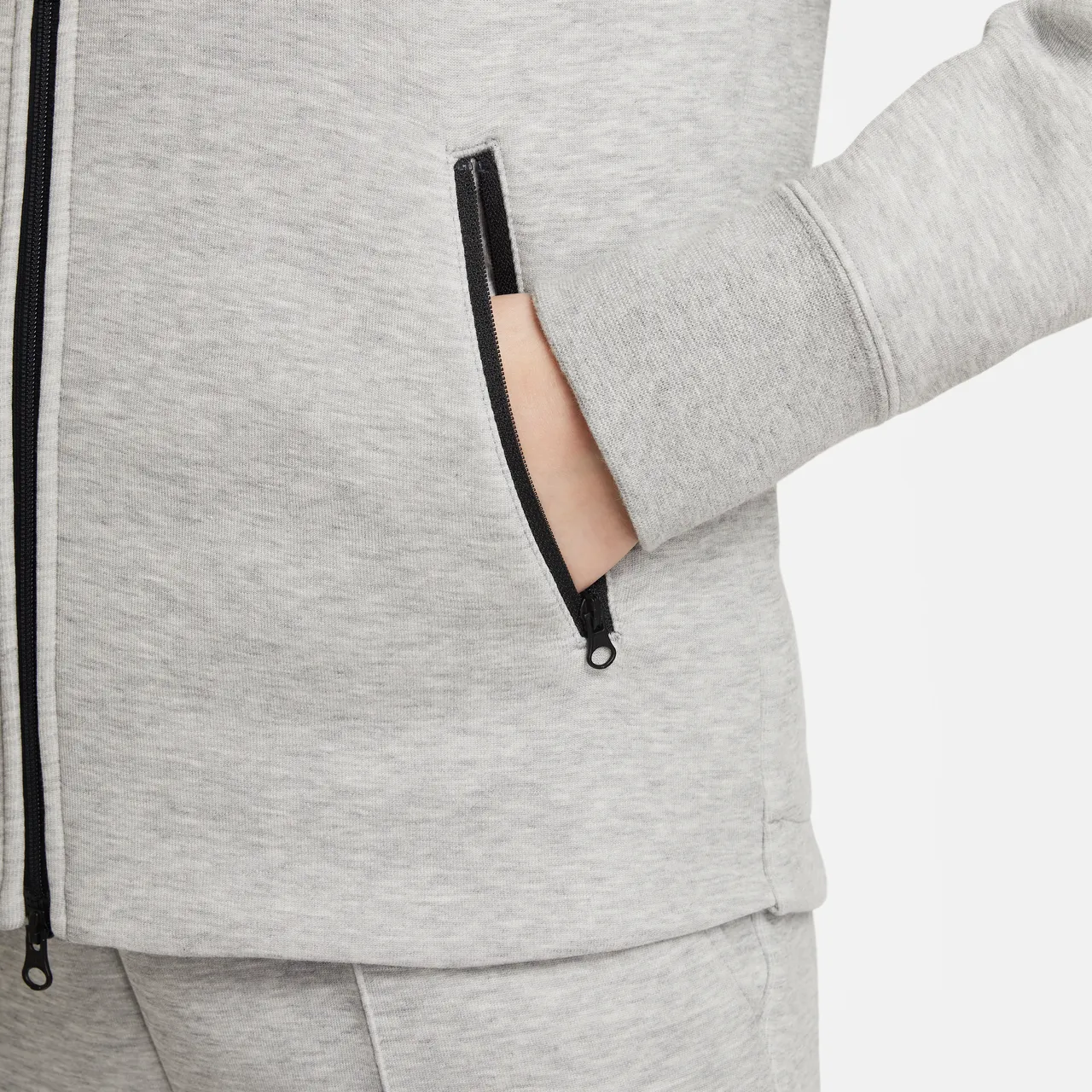 Nike Sportswear Tech Fleece Hoodie mit durchgehendem Reißverschluss für ältere Kinder (Mädchen) - Grau