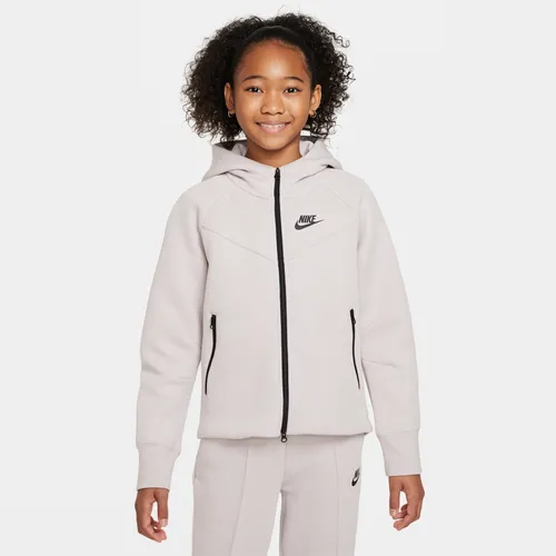 Nike Sportswear Tech Fleece Hoodie mit durchgehendem Reißverschluss für ältere Kinder (Mädchen) - Lila