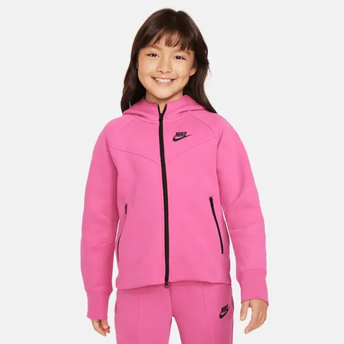 Nike Sportswear Tech Fleece Hoodie mit durchgehendem Reißverschluss für ältere Kinder (Mädchen) - Pink