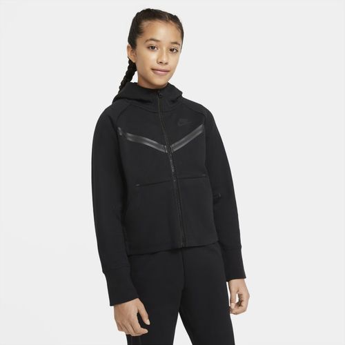 Nike Sportswear Tech Fleece Hoodie mit durchgehendem Reißverschluss für ältere Kinder (Mädchen) - Schwarz