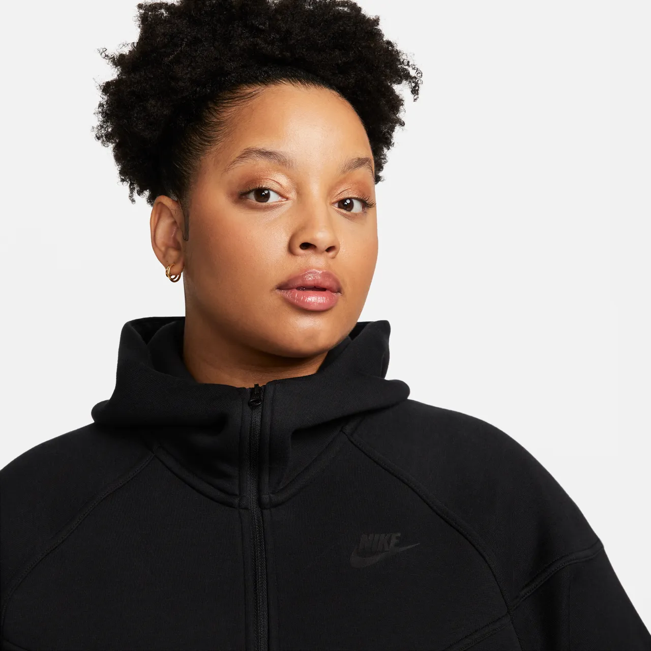 Nike Sportswear Tech Fleece Windrunner Damen-Hoodie mit durchgehendem Reißverschluss - Schwarz