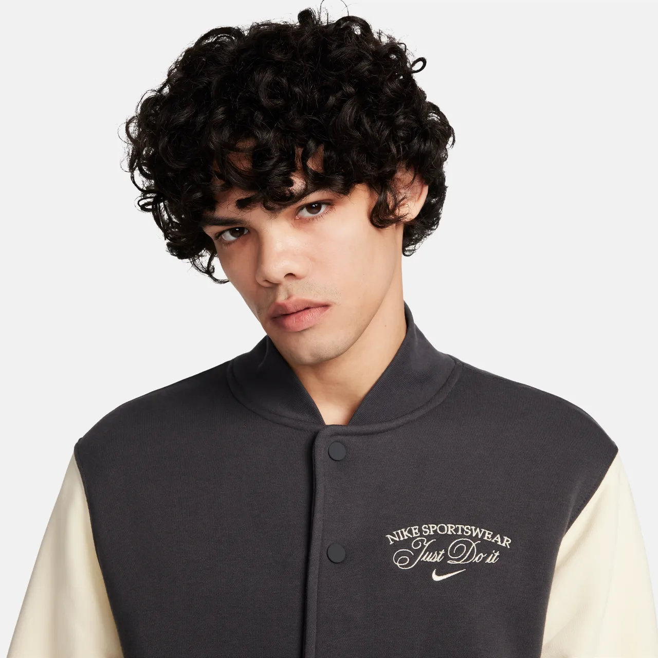 Nike Sportswear Varsity-Fleece-Jacke für Herren - Grau