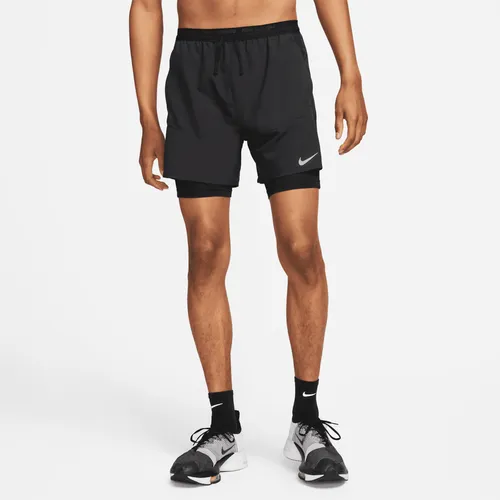 Nike Stride Dri-FIT Hybrid-Laufshorts für Herren (ca. 12,5 cm) - Schwarz