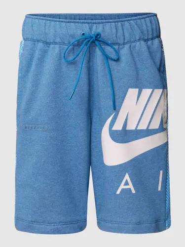 Nike Sweatshorts mit Label-Print in Blau