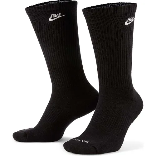 Nike U Everyday Plus Cush Crew Socks, Schwarz/weiß S