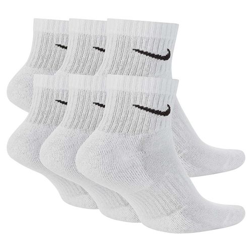 Nike U Nk Everyday Cushioned Ankle Socks (6 Pairs), Weiß/schwarz