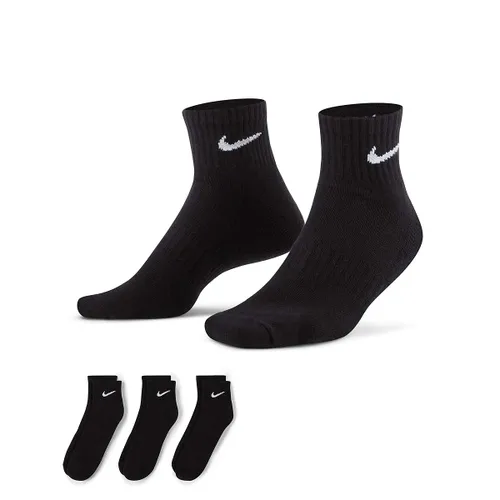 Nike U Nk Everyday Cushioned Ankle Socks, Schwarz/weiß S