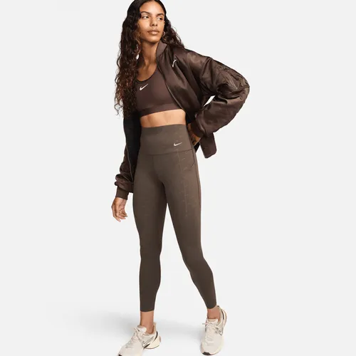 Nike Universa 7/8-Leggings mit Print mit Taschen, mittlerem Halt und hohem Bund für Damen - Braun
