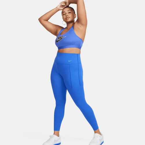 Nike Universa 7/8-Leggings mit Taschen, mittlerem Halt und hohem Bund für Damen - Blau