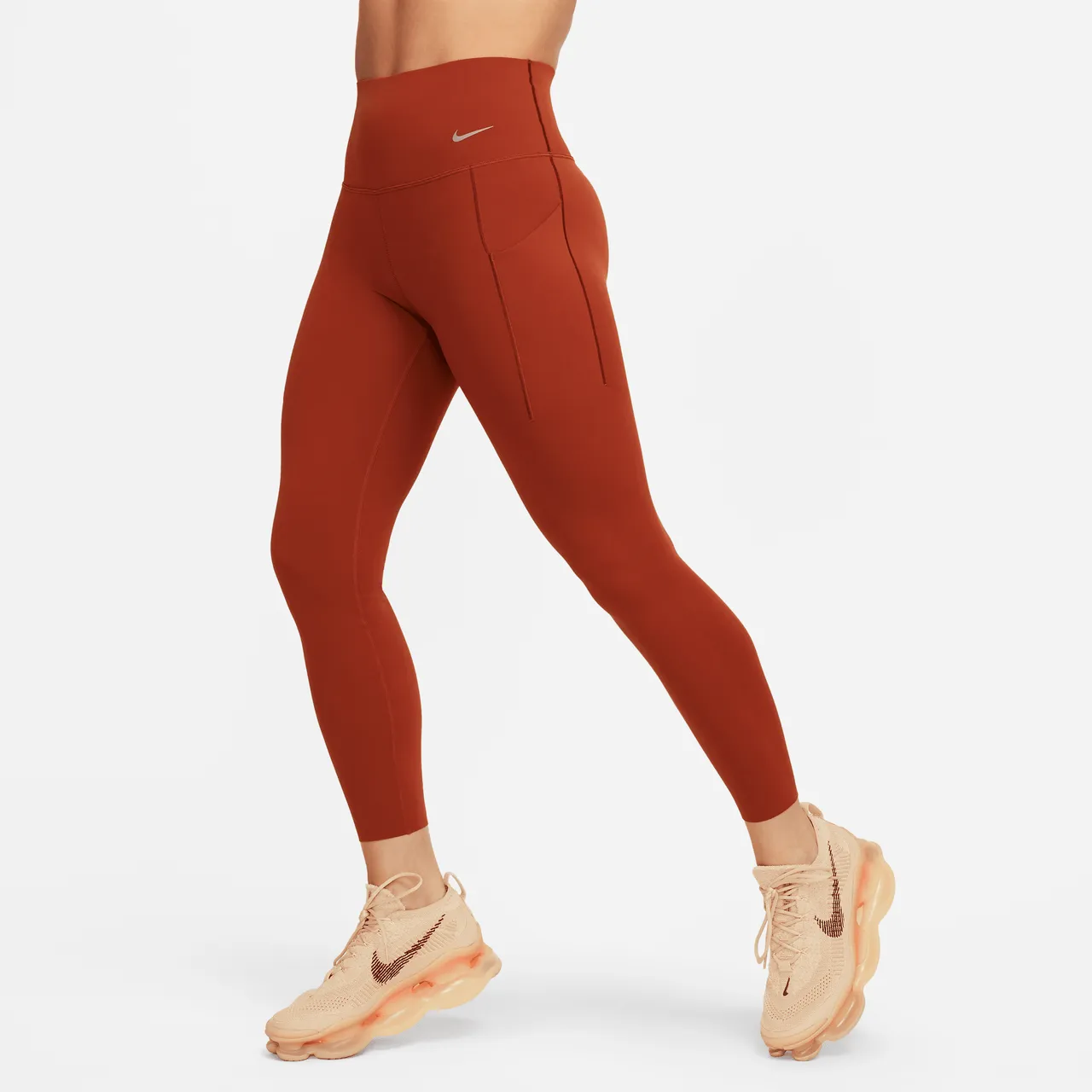 Nike Universa 7/8-Leggings mit Taschen, mittlerem Halt und hohem Bund für Damen - Orange