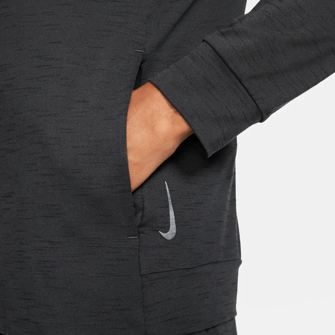 Nike Yoga Dri-FIT Herrenjacke mit durchgehendem Reißverschluss - Schwarz