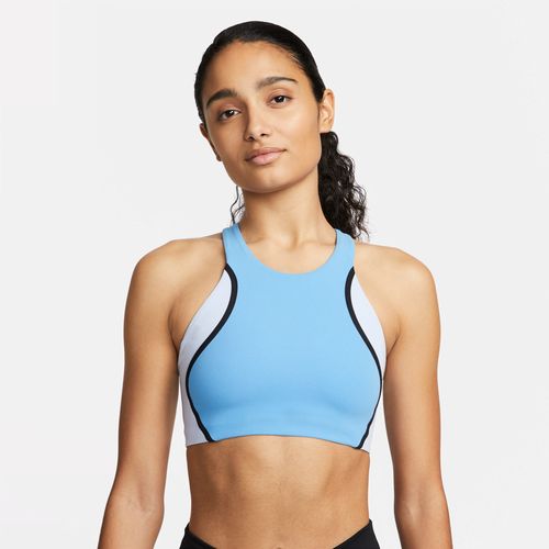 Nike Yoga Swoosh leicht gefütterter Sport-BH mit mittlerem Halt für Damen - Blau